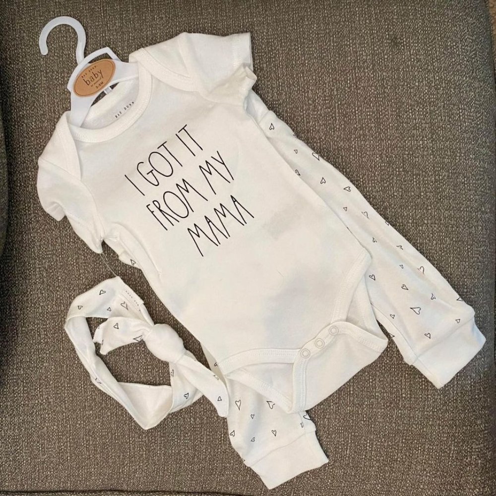 Rae Dunn 3-6m 3-piece Set - I Got It From My Mama